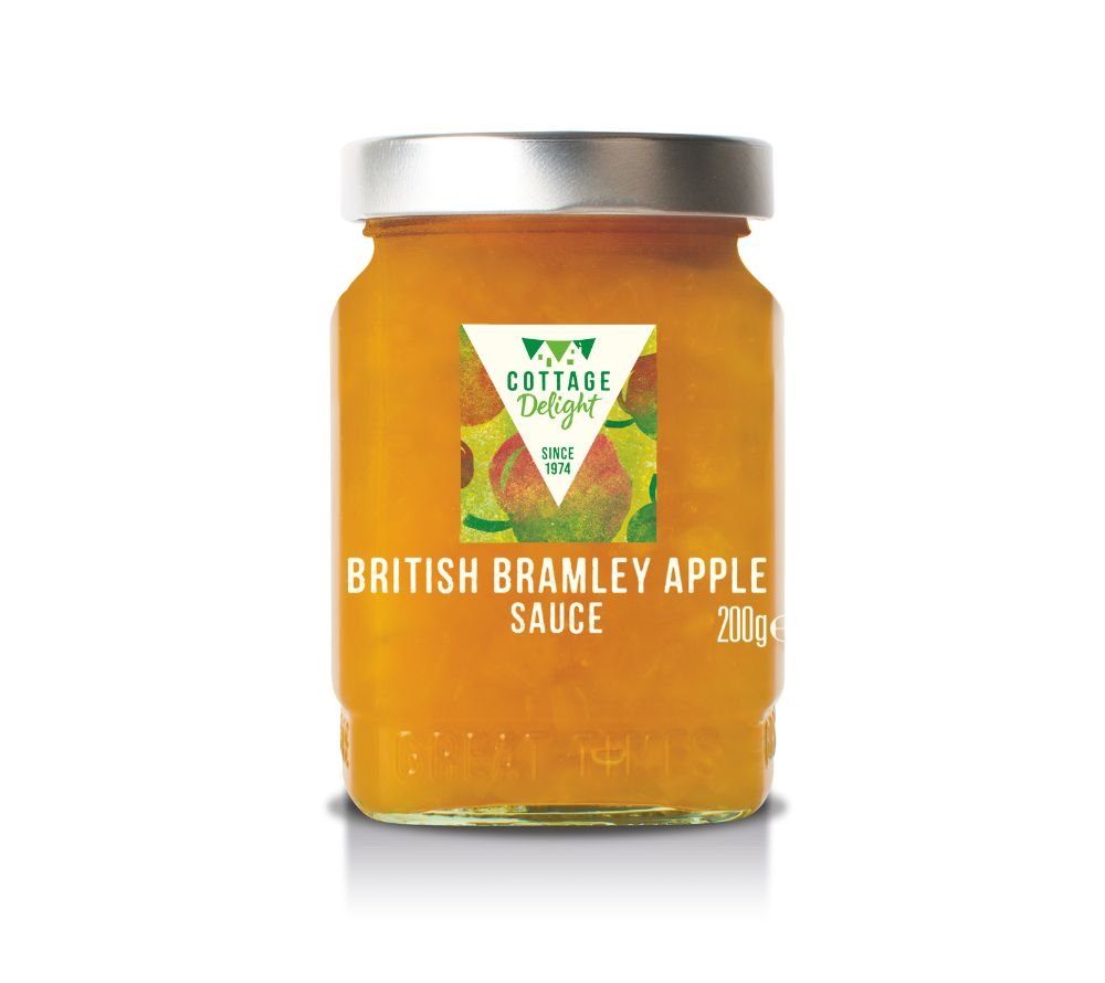 Klassische Apfelsauce aus England | Fruchtig-süß mit zarter Säure | mit echten Bramley Äpfeln | mit einer angenehm stückigen Konsistenz | Jetzt probieren!