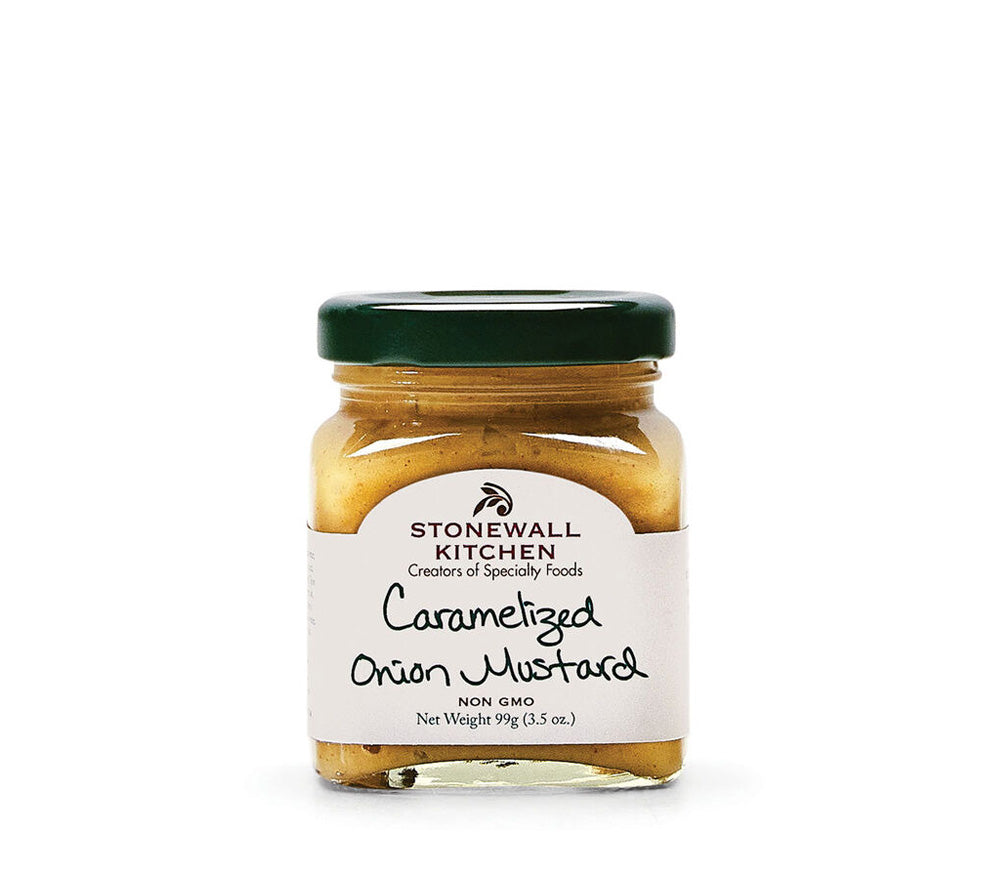 Caramelized Onion Mustard von Stonewall Kitchen kaufen | würziger Dijon Senf mit karamellisierten Zwiebeln | Ideal zu Sandwiches, Burger, Hotdogs