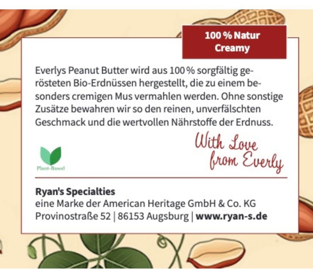 100 % gerösteten Bio-Erdnüssen | Keine Zusätze, ohne Zucker & ohne Palmöl | Ideal für kreative Rezepte | Europaweiter Versand | Jetzt bestellen!