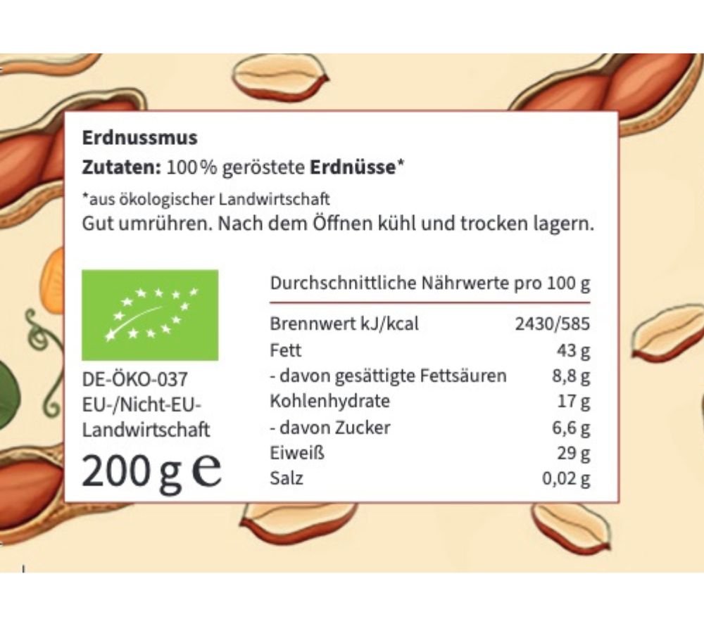 100 % gerösteten Bio-Erdnüssen | Keine Zusätze, ohne Zucker & ohne Palmöl | Ideal für kreative Rezepte | Europaweiter Versand | Jetzt bestellen!