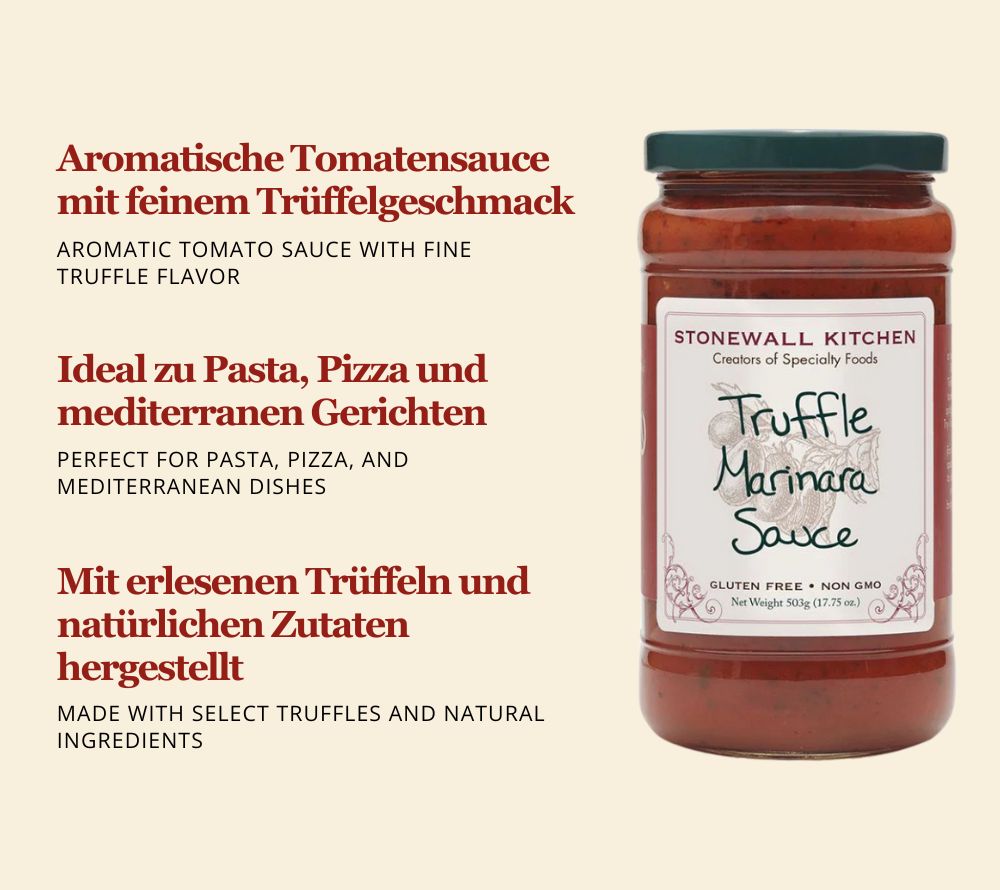 Truffle Marinara Sauce von Stonewall Kitchen kaufen | Pastasauce aus Tomaten mit Trüffel und Kräuter | Ideal zu Nudeln und für Pizza