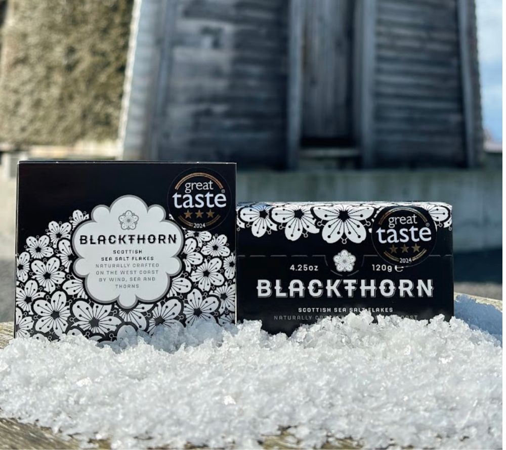 Blackthorn Sea Salt Flakes kaufen | Handgeschöpftes Meersalz aus Schottland | nachhaltig, naturbelassen | perfekt als Finishing-Salz für echte Feinschmecker