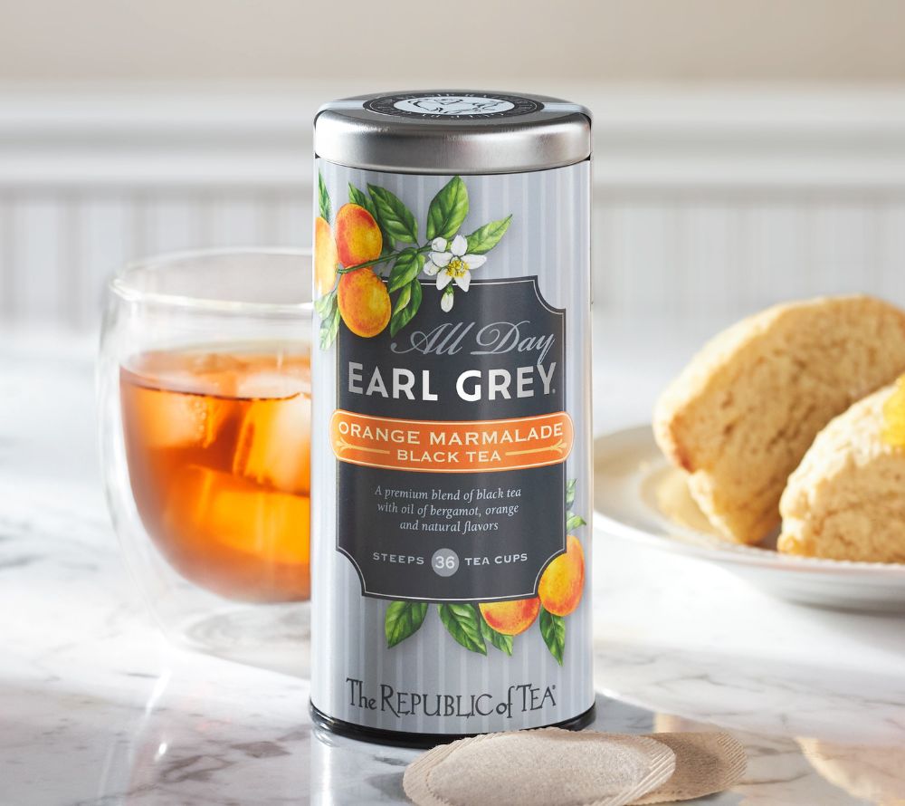 Earl Grey Orange Marmalade Black Tea von The Republic of Tea kaufen – Klassischer schwarzer Tee mit fruchtiger Orangennote, vegan & bio