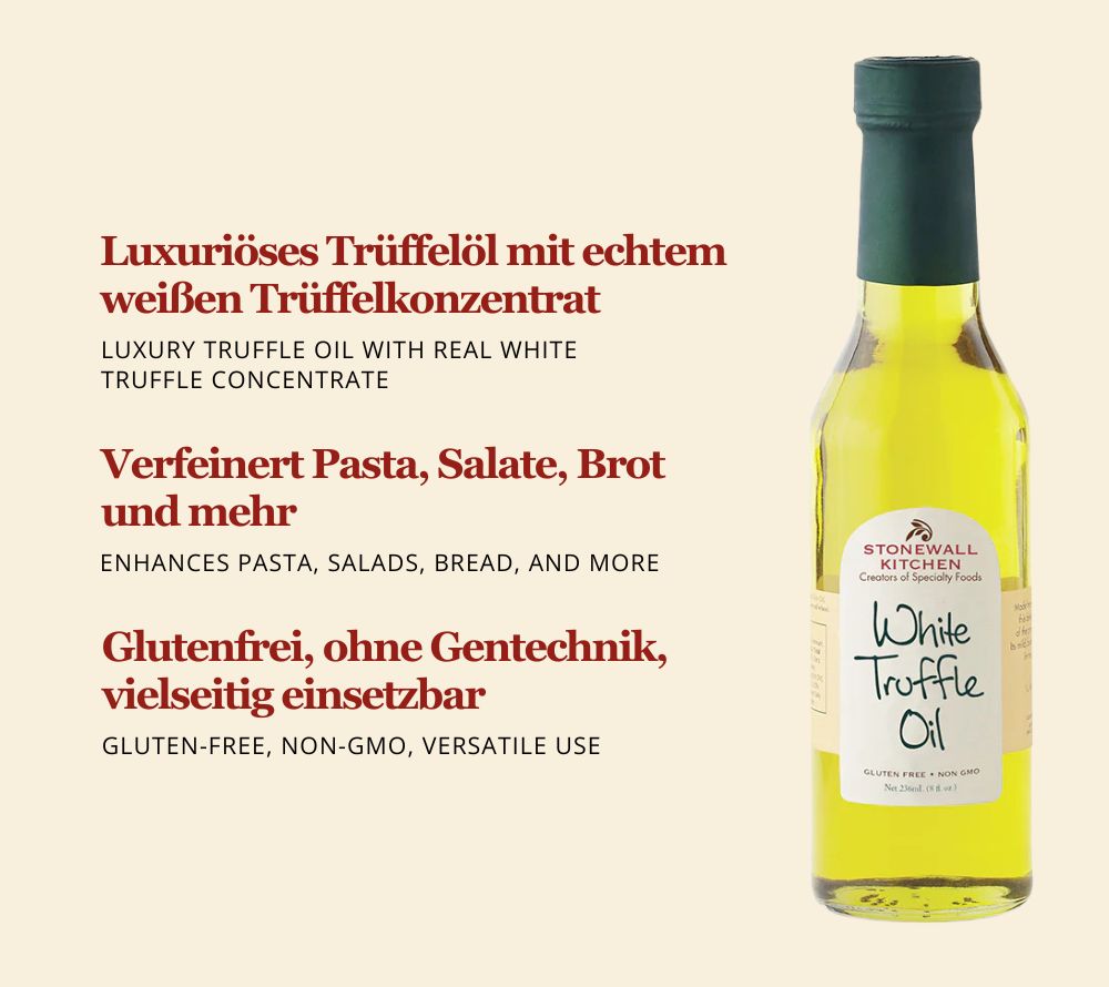 White Truffle Oil von Stonewall Kitchen kaufen | Luxuriöses Öl in Spitzenqualität | Verfeinern Sie Ihre Salate, Pasta, Risotto oder Pizza