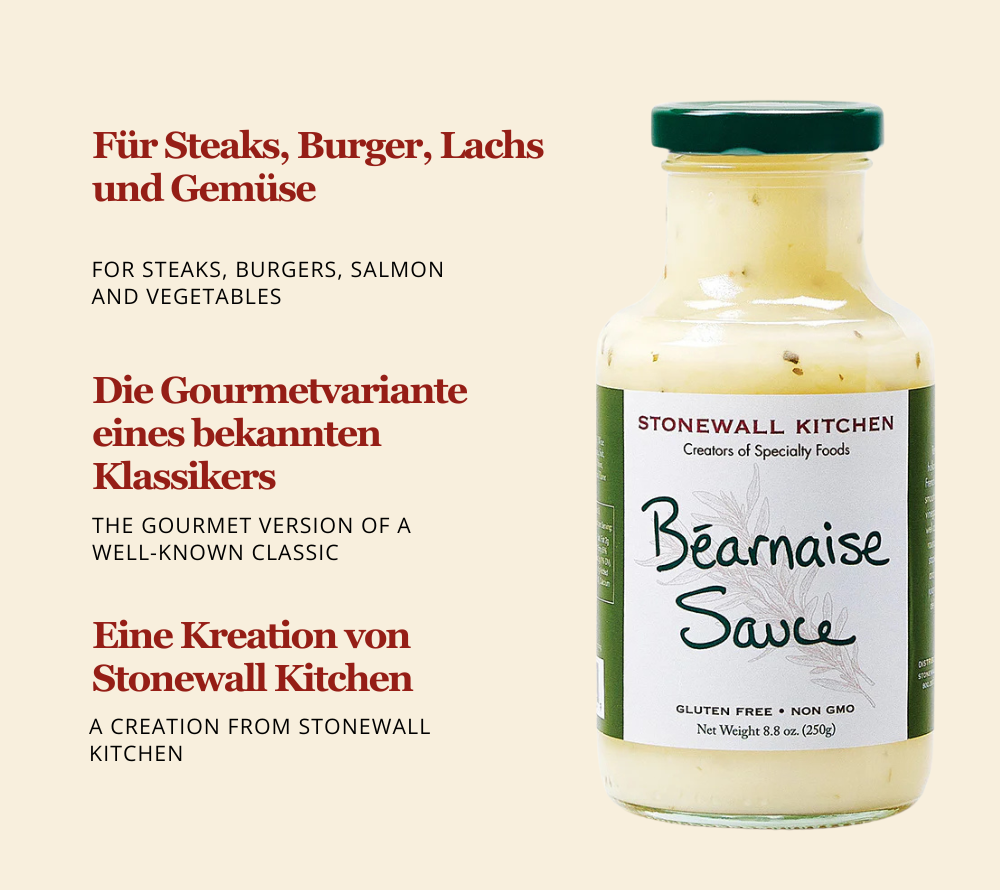 Bearnaise Sauce von Stonewall Kitchen kaufen | Klassiker als Gourmet-Variante mit frischer Note von Estragon | Perfekt zu Steak, Lachs, Gemüse