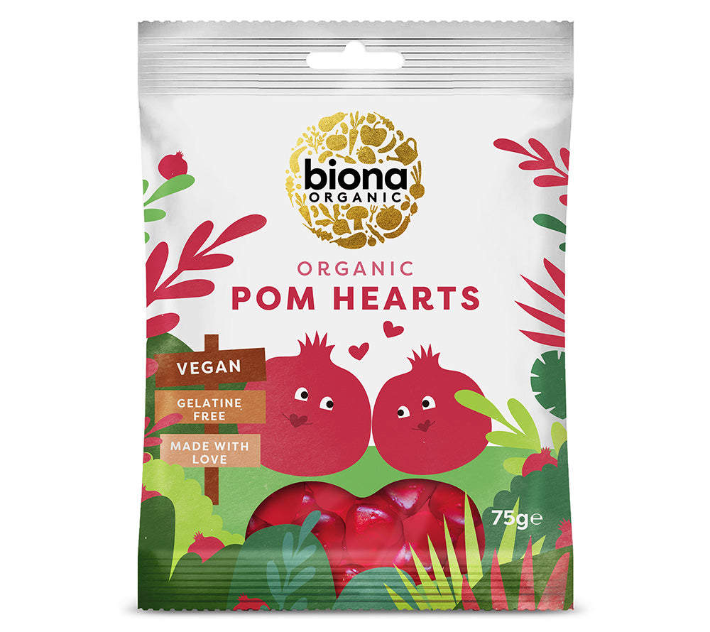 Pomegranate Hearts von Biona ✚ Frei von Gelatine ✚ 100 % natürlich ✚ Große Auswahl ✚ Made in UK