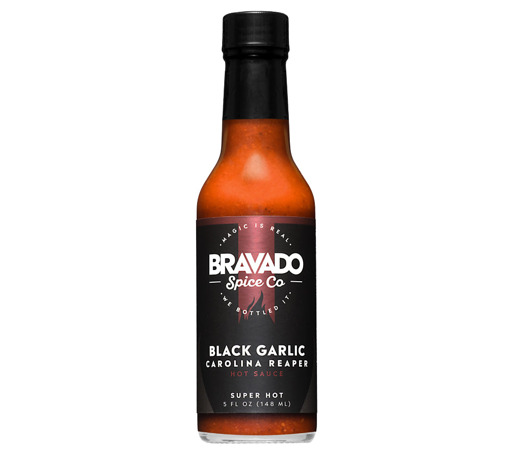 Black Garlic Carolina Reaper Hot Sauce von Bravado kaufen | Hot Sauce mit Knoblauch und Ahornsirup | Ideal zu Grillfleisch und Tacos