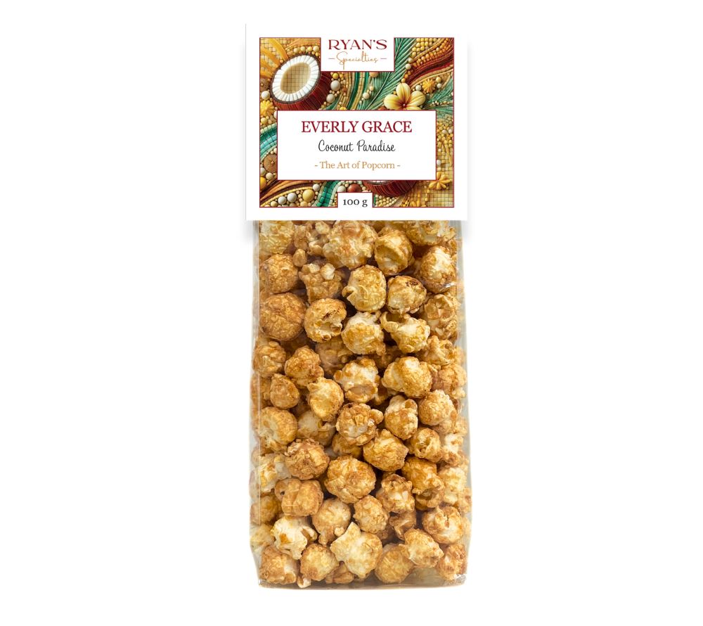 Popcorn Coconut Paradise von Everly Grace kaufen | tropisch-exotisches Popcorn der Extra-Klasse | Holen Sie sich das Urlaubsgefühl nach Hause