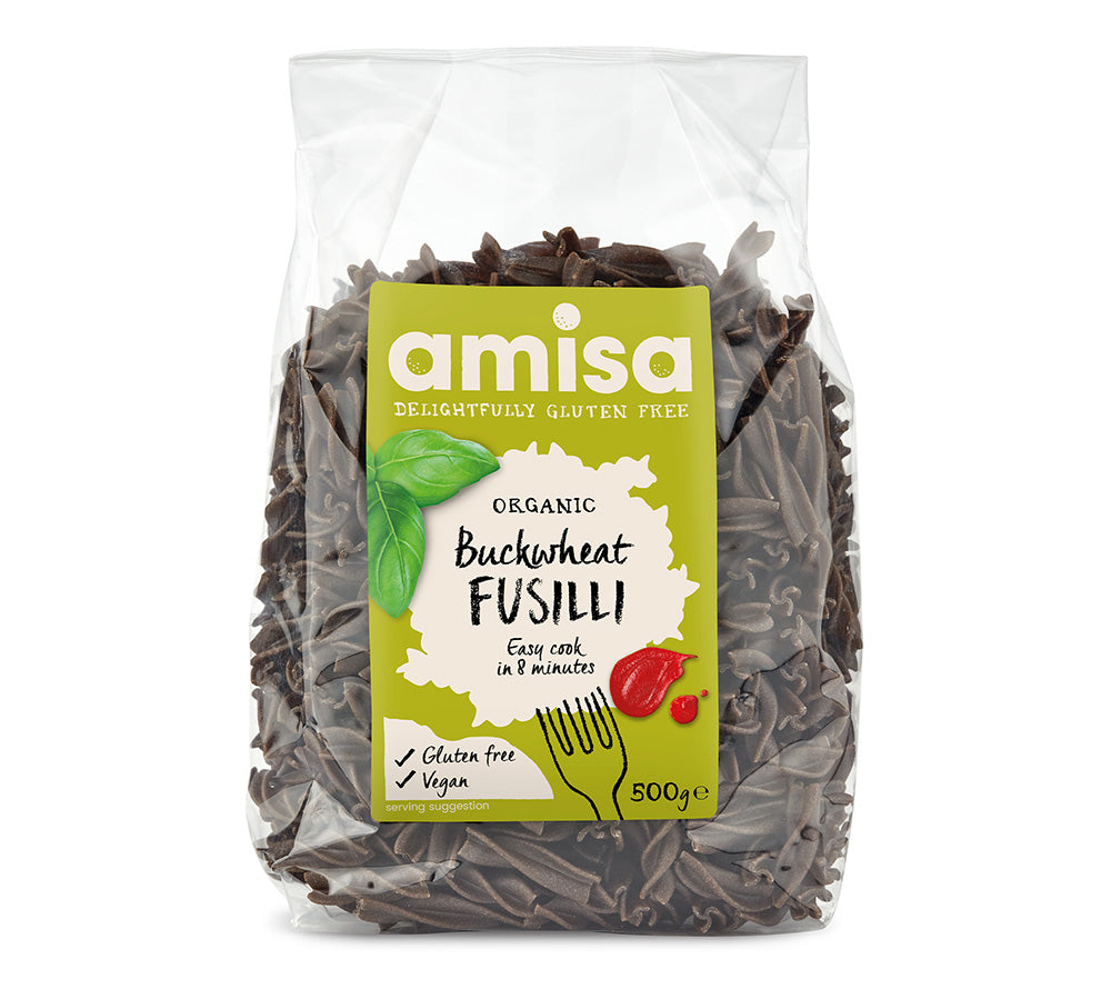 Fusilli Nudeln - Buckwheat von Amisa ✚ Nudelgerichte ✚ kurze Kochzeit ✚ Große Auswahl ✚ Made in UK