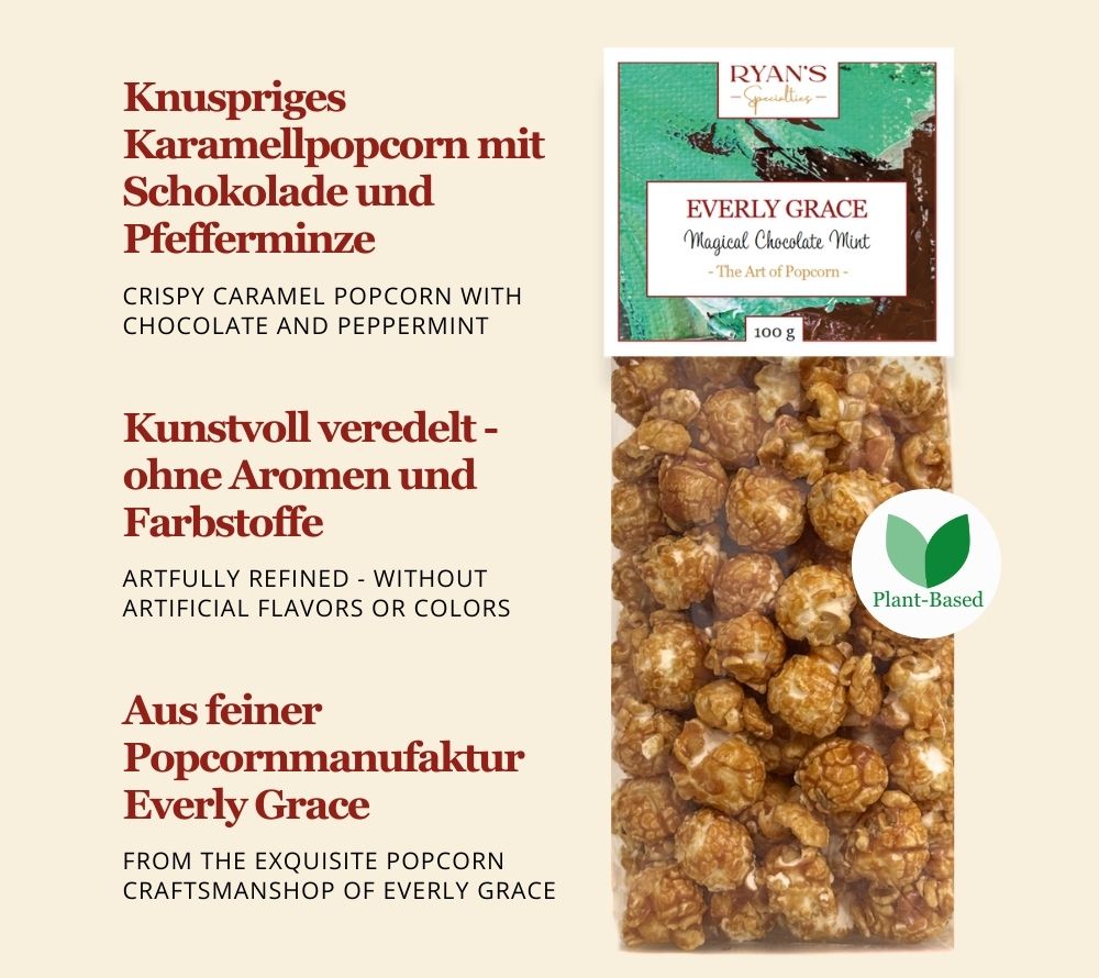 Popcorn Magical Chocolate Mint von Everly Grace kaufen | zauberhaftes Popcorn mit feiner Schokolade und zarter Minze | perfekt als Snack