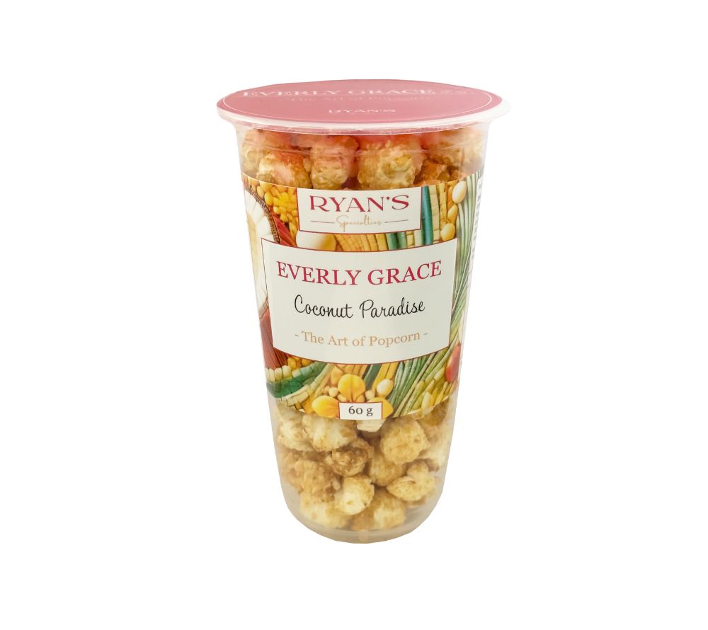 Popcorn Coconut Paradise von Everly Grace kaufen | tropisch-exotisches Popcorn der Extra-Klasse | Holen Sie sich das Urlaubsgefühl nach Hause