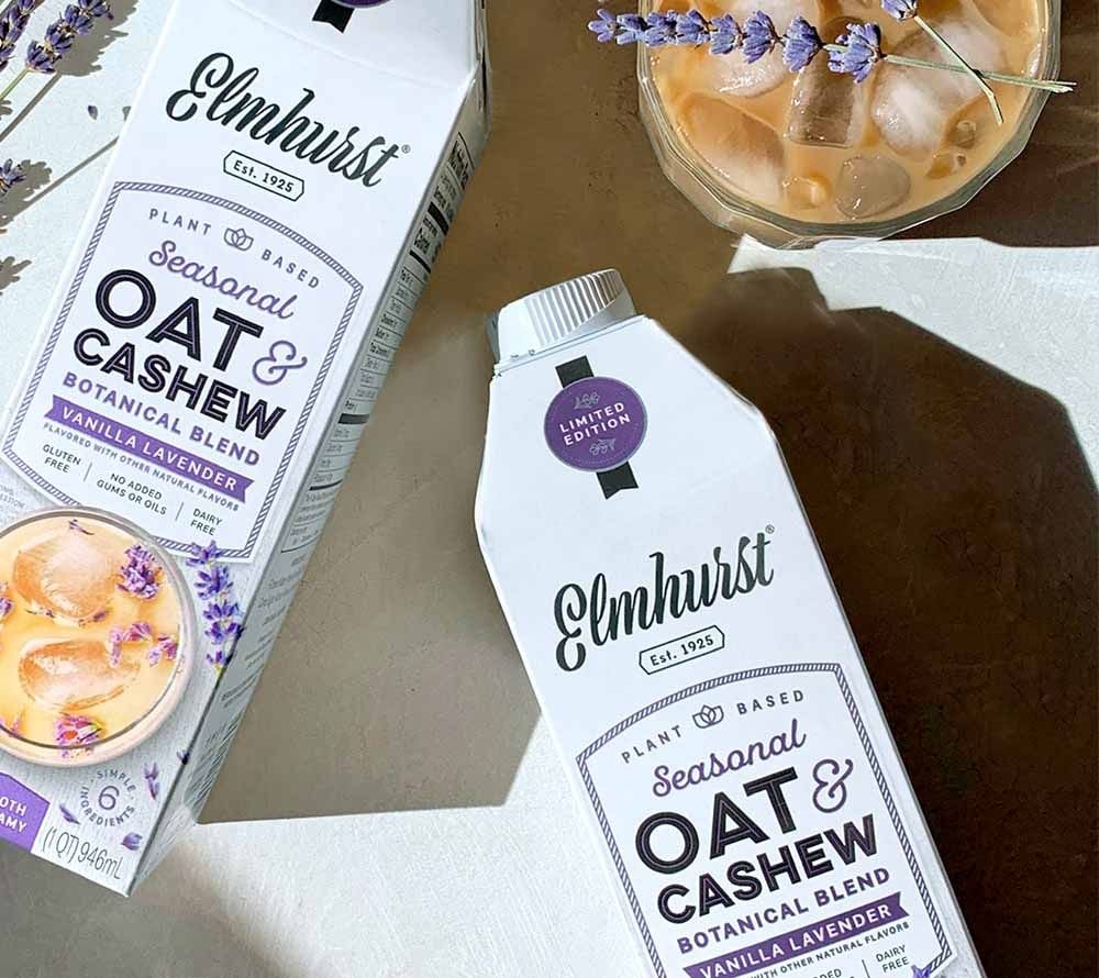 Vanilla Lavender Oat Cashew Milk von Elmhurst kaufen | sommerlicher, pflanzlicher Drink | perfekt für den Tee & Kaffee | Europaweiter Versand | Jetzt kaufen!