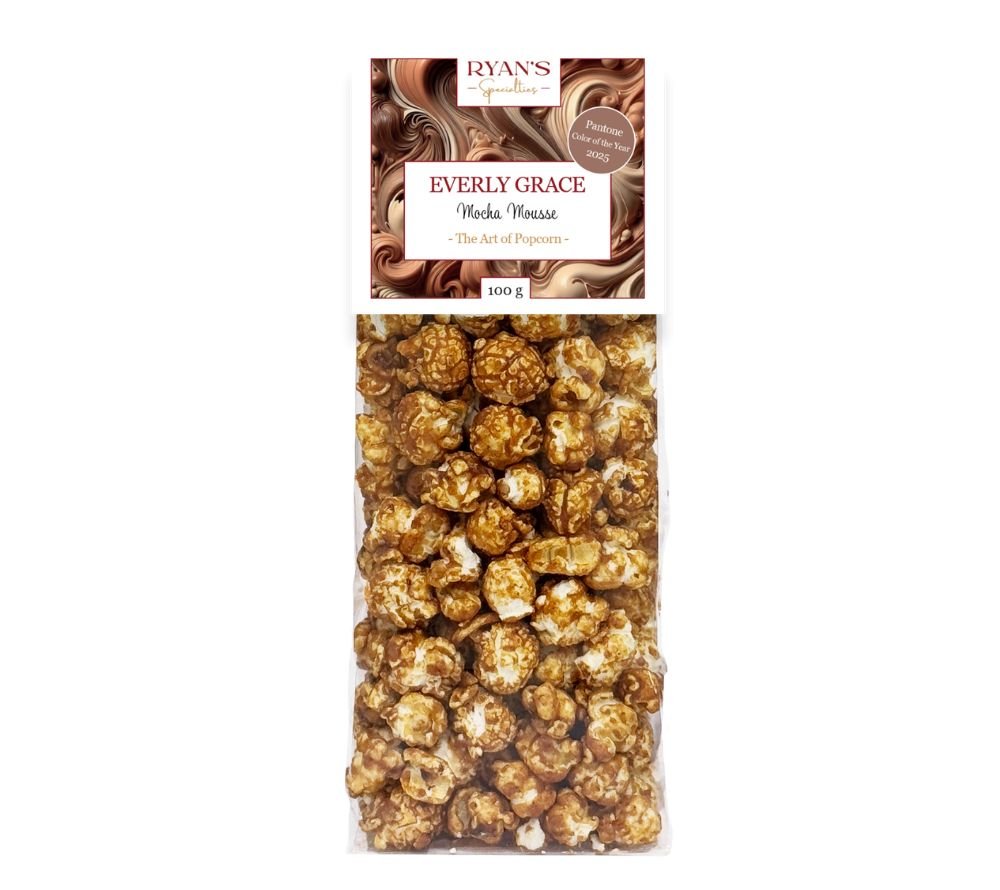 Mocha Mousse Popcorn von Everly Grace kaufen | Pantone Farbe des Jahres | mit traditionell hergestellten Karamell veredelt | EU-weiter Versand