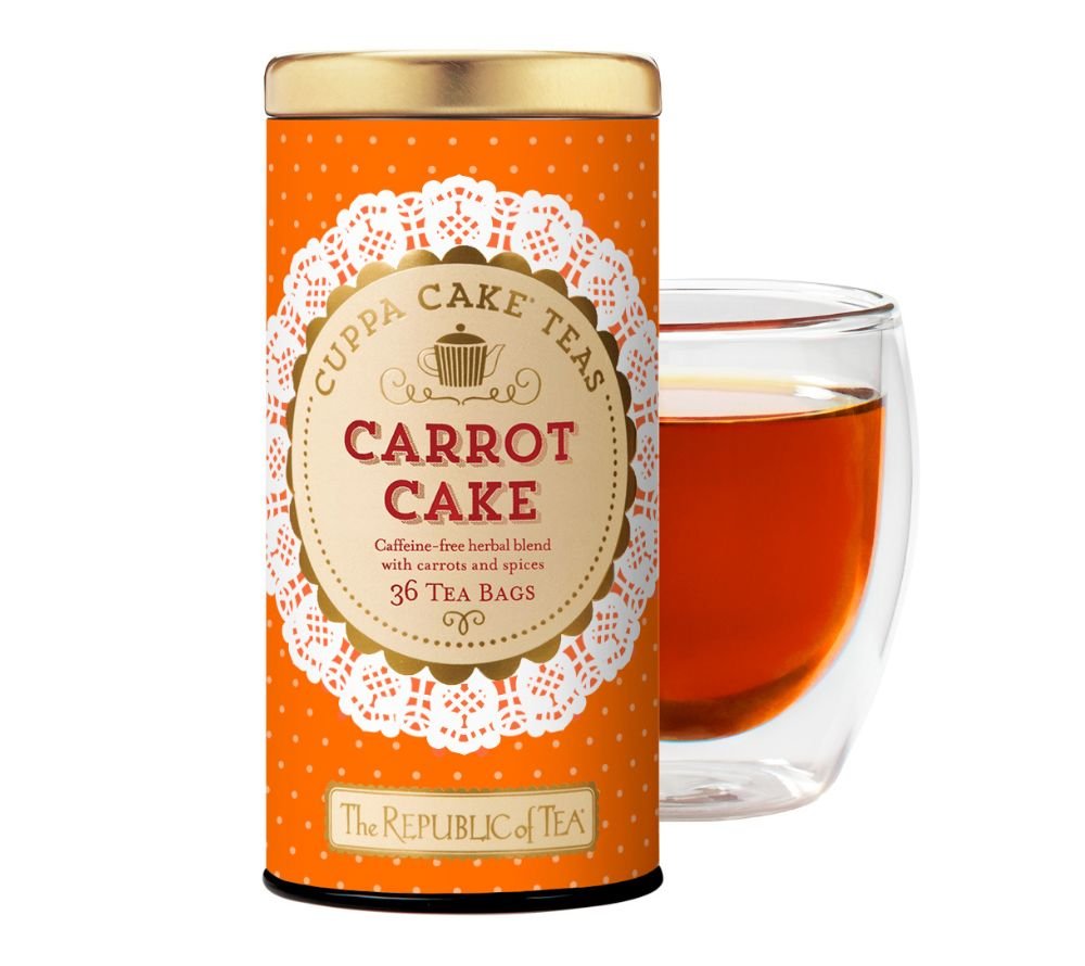 Carrot Cake Cuppa Cake Tea von The Republic of Tea kaufen | natürlich koffeinfrei | 36 Teebeutel | Stilvoll verpackt in einer hochwertigen Metalldose | EU-weiter Versand | jetzt entdecken!
