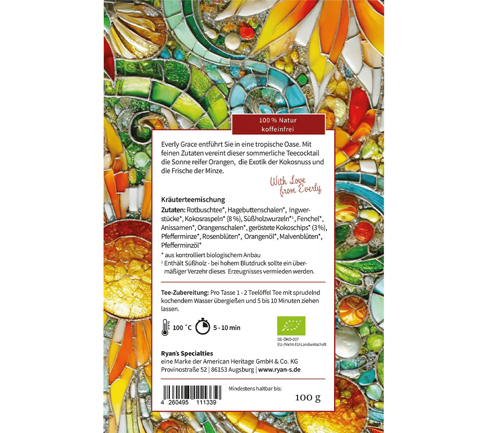 Coconut Citrus Crush Tee von Everly Grace kaufen | Bio-Tee | erfrischende Teemischung | Orangen, Kokosnuss & Minze | Europaweiter Versand | Jetzt bestellen!