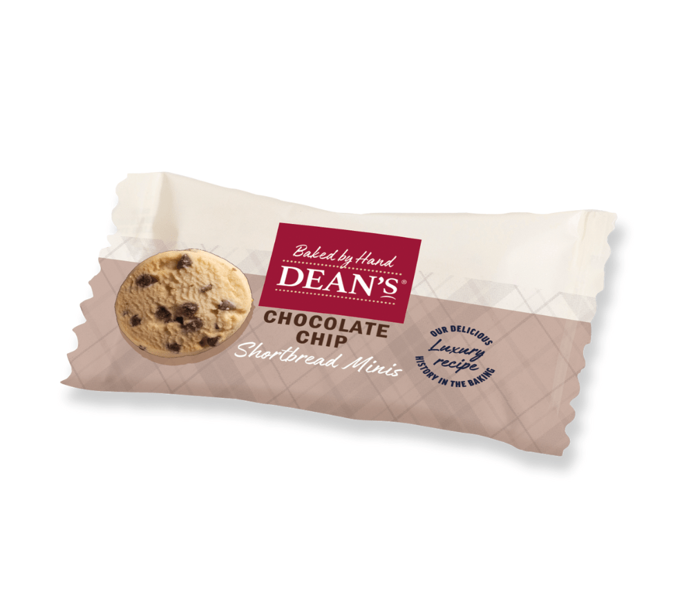 Chocolate Chip Shortbread Minis von Dean's (10 g x 100) kaufen | Mit feinen Schokoladenstückchen | Traditionell handgebacken | Europaweiter Versand | Jetzt bestellen!