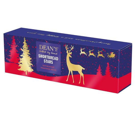 Dean’s Shortbread Stars online kaufen bei Ryan’s Specialties: feinstes Buttergebäck in Sternform, traditionell schottisch gebacken – ideal für Weihnachten.