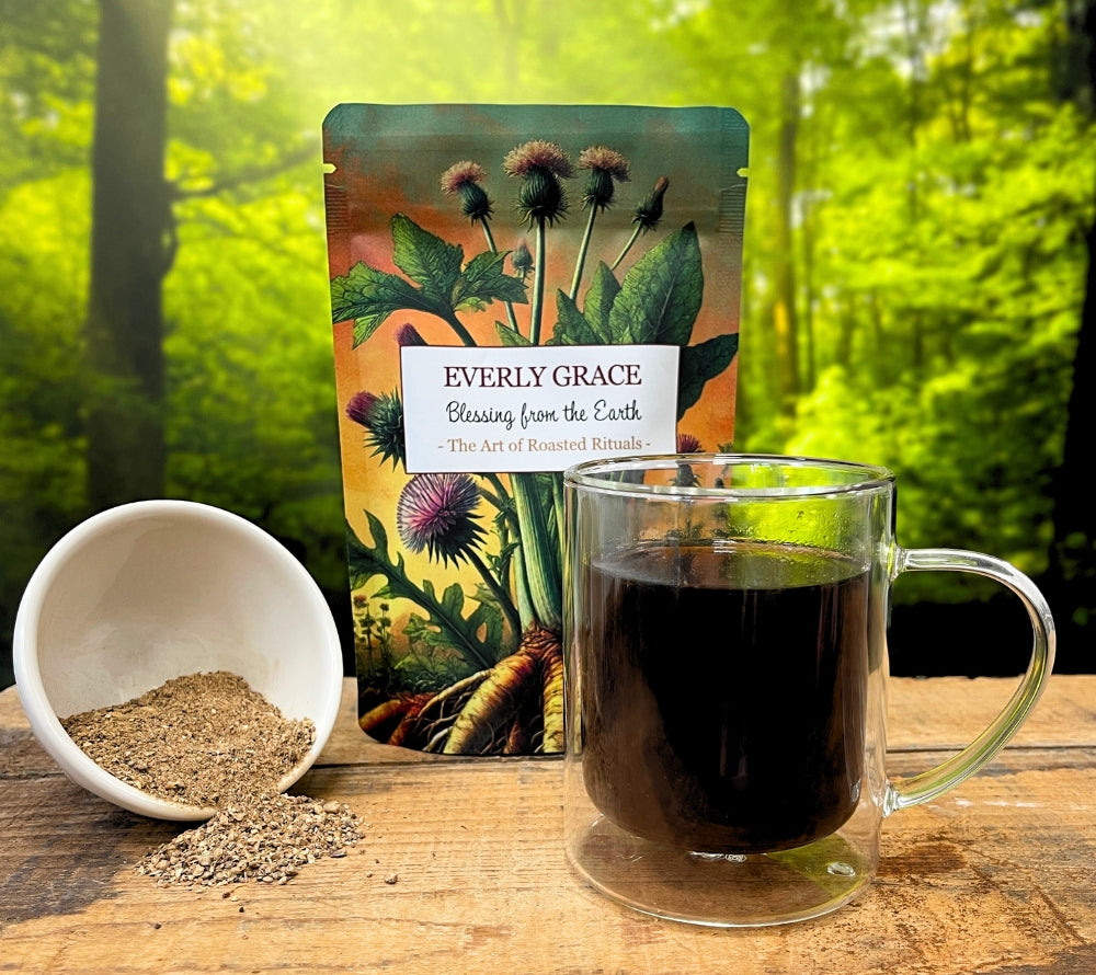 Geröstete Löwenzahn-, Zichorien-, und Klettenwurzel mit Karamellgerstenmalz | Kaffee-Alternative | 100 % Natur, koffeinfrei & vegan | Jetzt bestellen & genießen!