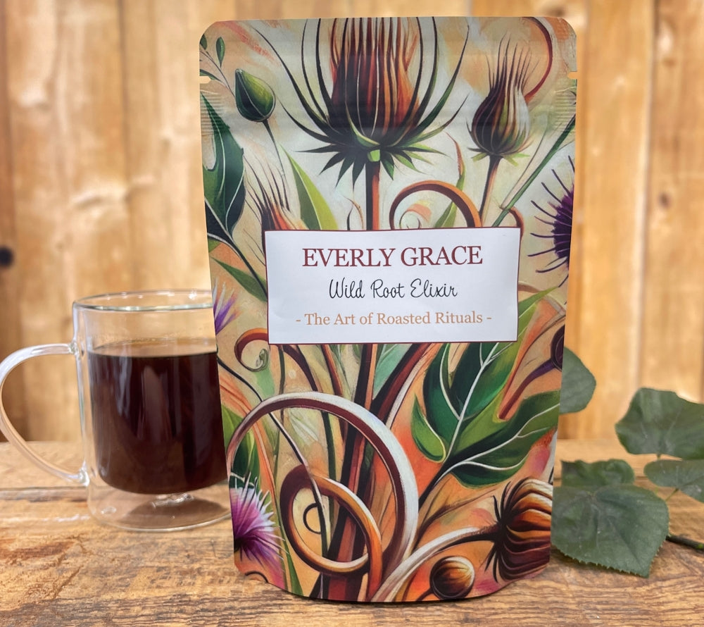 Sanft geröstete Klettenwurzel | Kaffee-Alternative | warm, süßlich, koffeinfrei | 100 % Natur, koffeinfrei & vegan | Europaweiter Versand | Jetzt bestellen!