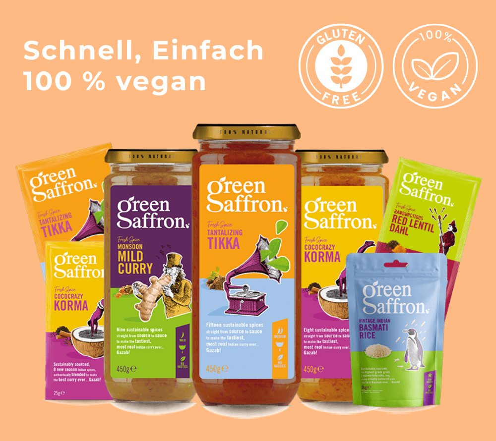 Tikka Sauce von Green Saffron kaufen | natürlich, vegan & glutenfrei | echte indische Aromen | mit 15 feinen Gewürzen | EU-weiter Versand | jetzt bestellen!