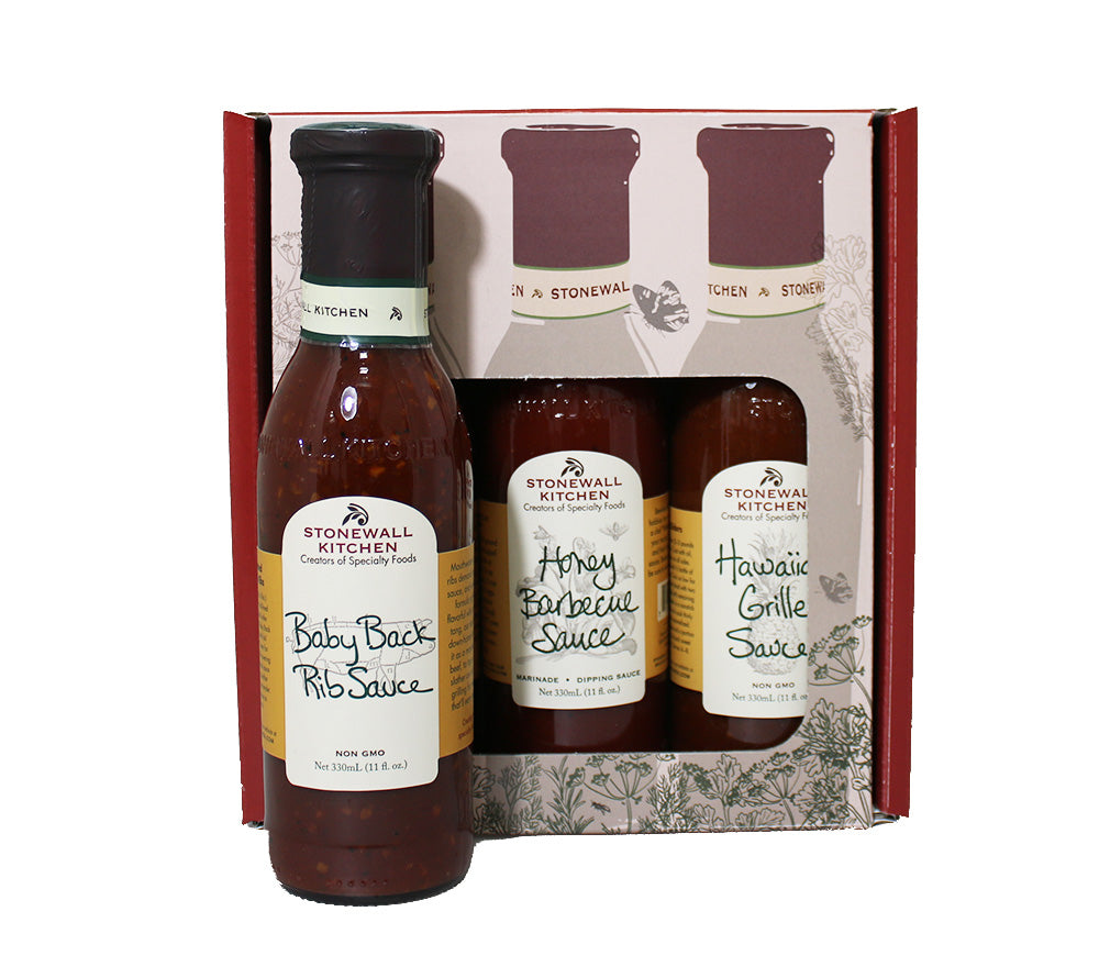 Stonewall Kitchen Grilling & Barbecue Collection kaufen | Hawaiian Grille Sauce Honey Barbecue Sauce und Baby Back Rib Sauce | Ideal als Geschenk
