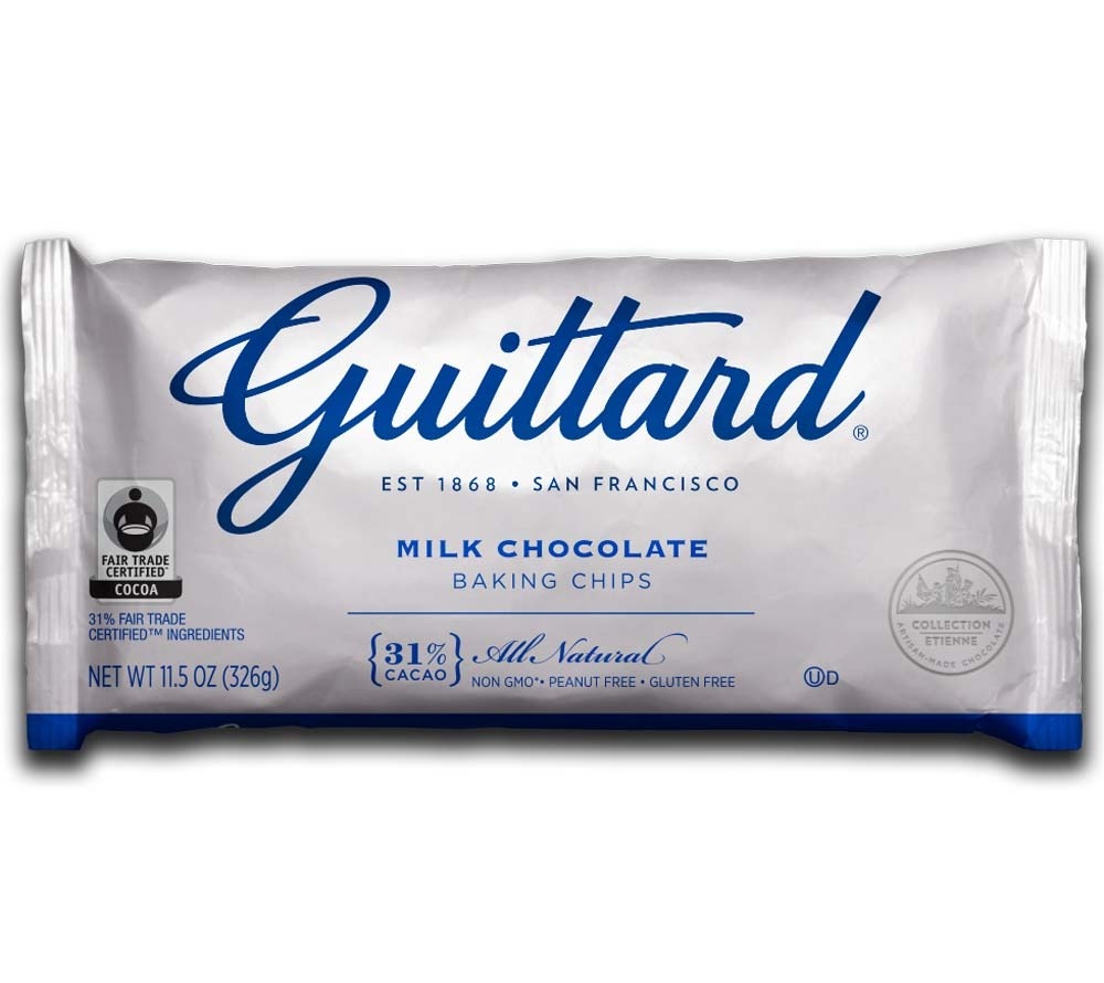 Chocolate Chips Milk Chocolate von Guittard kaufen | Zartschmelzende, große Chocolate Chips | Ideal für Cookies, Muffins, Kuchen oder zum Naschen