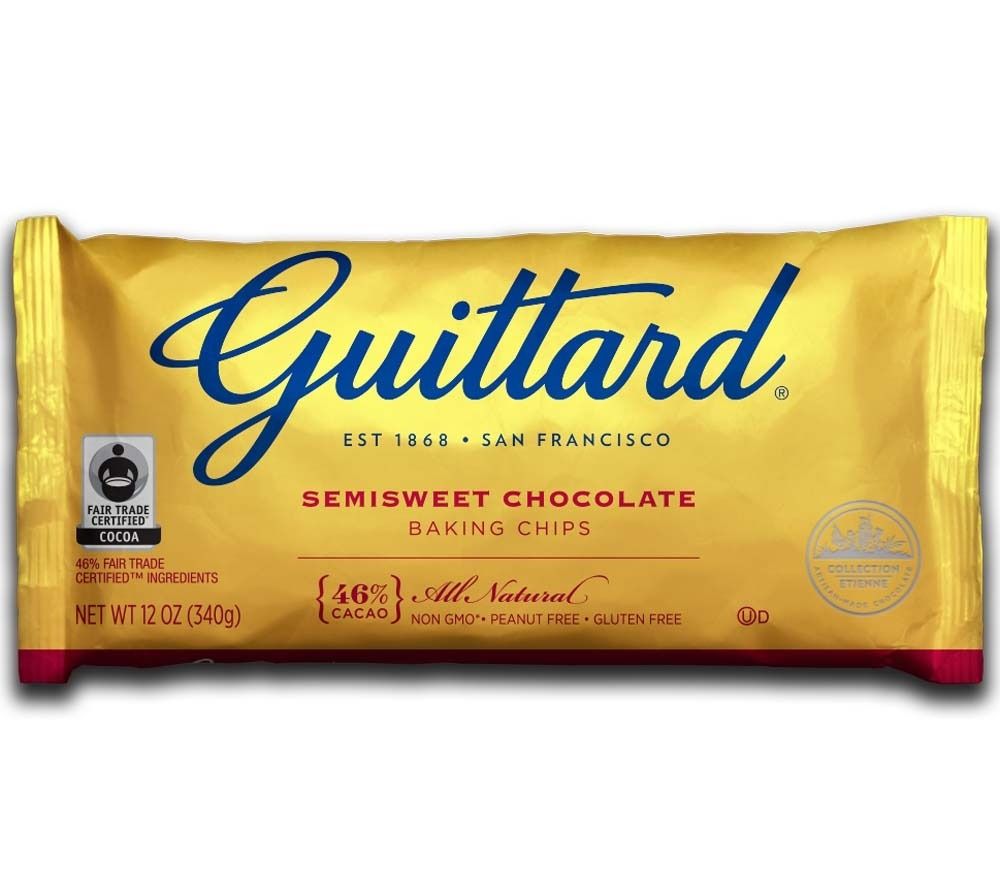 Chocolate Chips Semi Sweet von Guittard kaufen | Chocolate Chips mit einem Hauch Vanille | Ideal für Cookies, Muffins, Kuchen oder zum Naschen