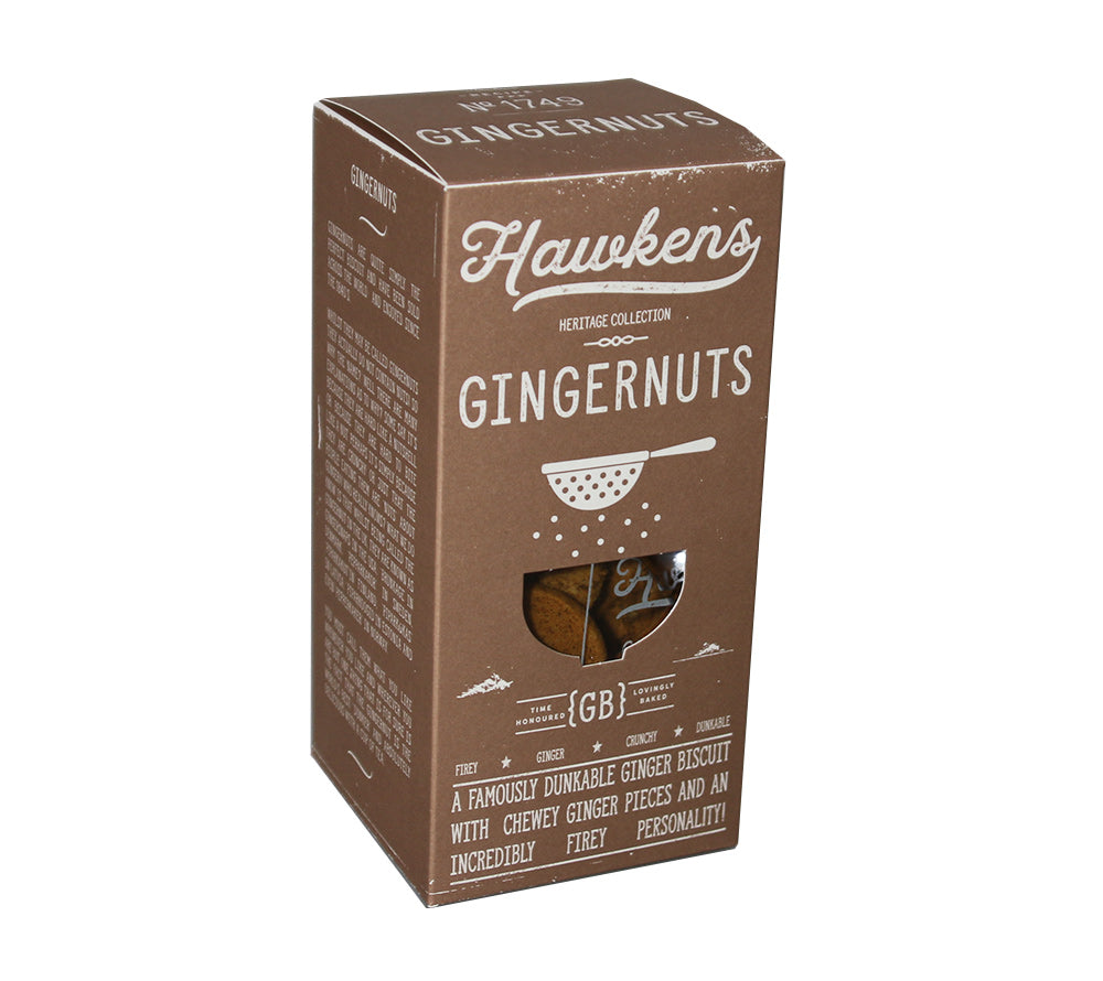 Gingernuts Cookies von Hawkens Gingerbread kaufen | Klassische Ingwernüsse mit kristallisierten Ingwerstückchen | Ideal zu Kaffee oder Tee