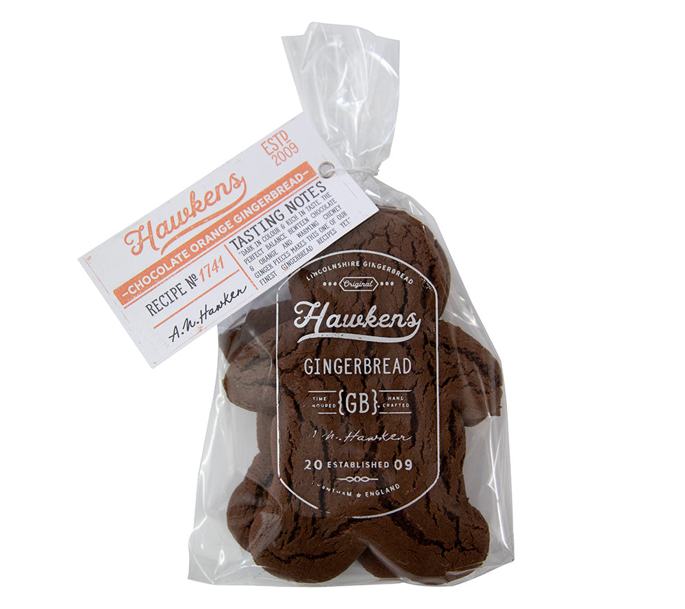 Gingerbread Men Original von Hawkens Gingerbread kaufen | 2 Ingwerkeksmänner mit 100 %igem Kakao und Noten von Orange | Ideal zu Kaffee oder Tee