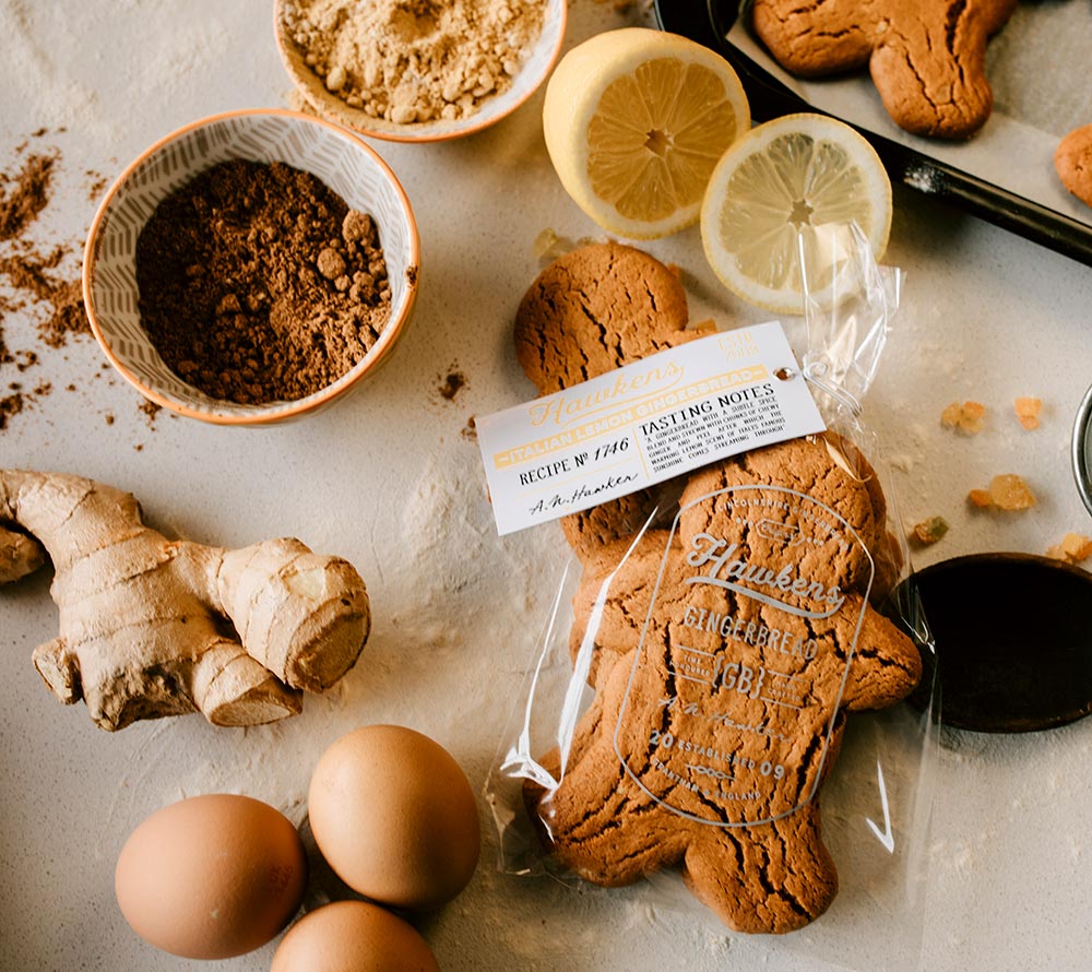 Gingerbread Men Italian Lemon von Hawkens Gingerbread kaufen | 2 Ingwerkeksmänner mit einem Hauch Zitrone | Ideal zu Kaffee oder Tee