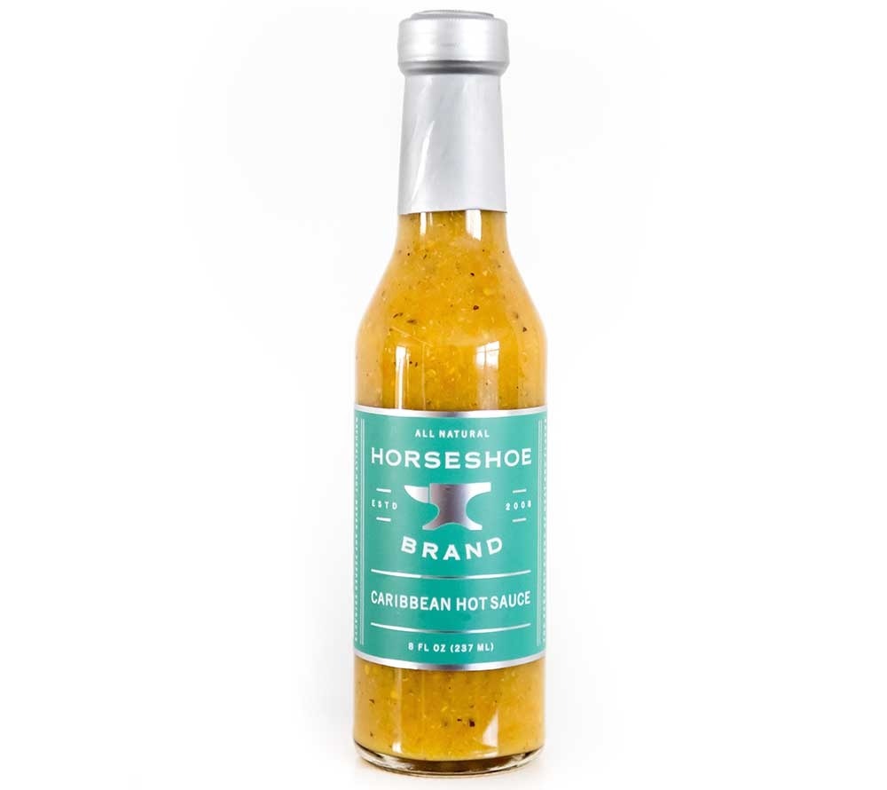 Caribbean Hot Sauce von Horseshoe Brand kaufen | Fruchtig-scharfe Sauce mit karibischen Flair | Ideal für Fisch, Geflügel, Reis und Gemüse