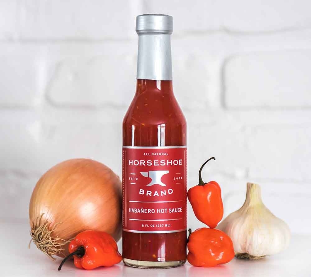 Habanero Hot Sauce von Horseshoe Brand kaufen | Chilisauce mit Knoblauch, Mango und Ghost Peppers | Perfekt zum Grillen oder Dippen