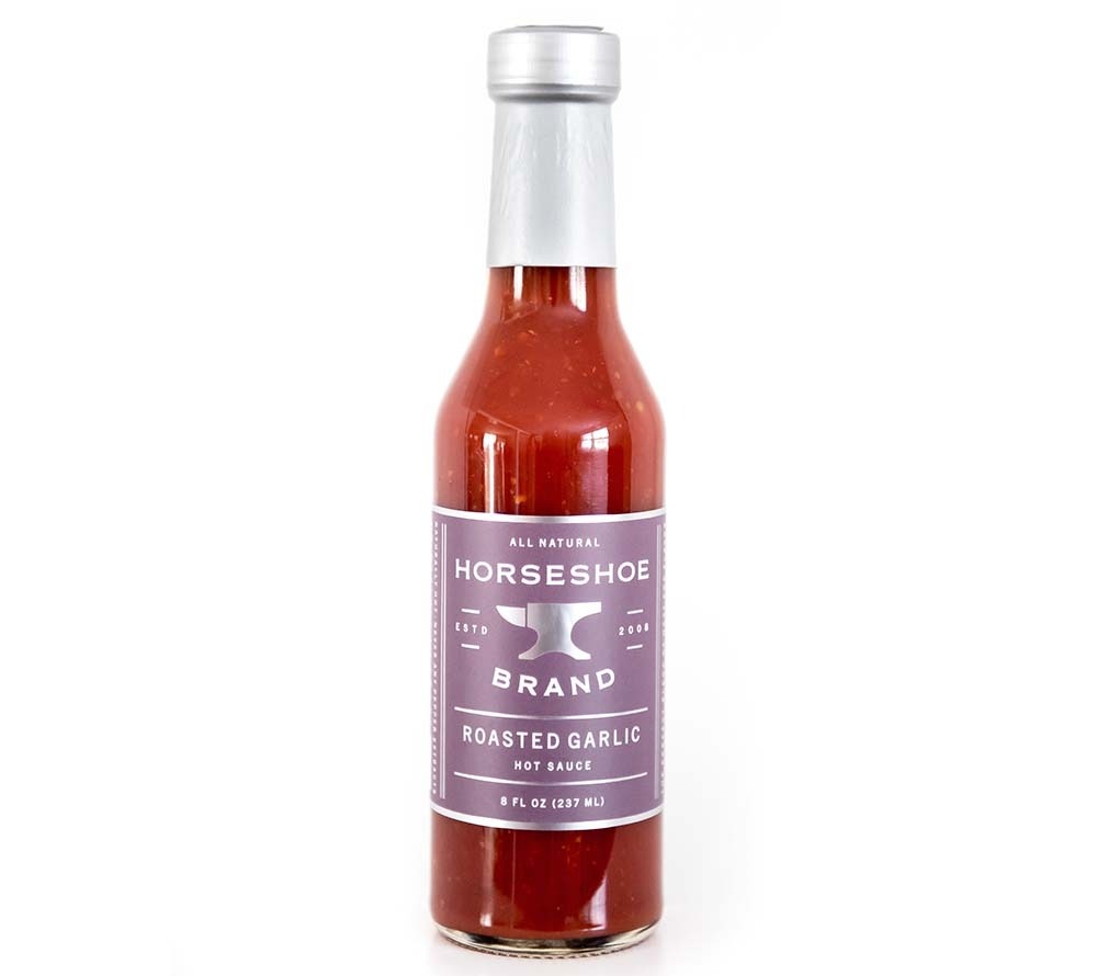 Roasted Garlic Hot Sauce von Horseshoe Brand kaufen | Scharfe Sauce mit geröstetem Knoblauch | Ideal für Fleisch, Gemüse und vieles mehr