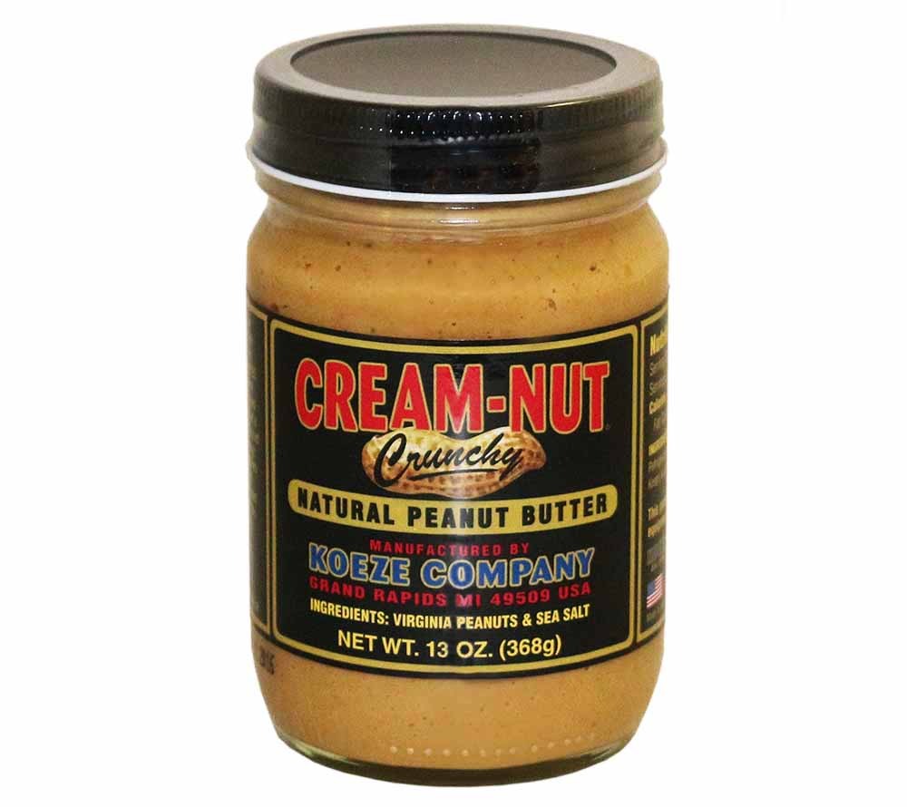 Erdnussbutter Crunchy von Koeze kaufen | knusprig, reine Erdnussbutter mit Erdnussstücken | Ideal zu Sandwiches, Desserts, Süßspeisen