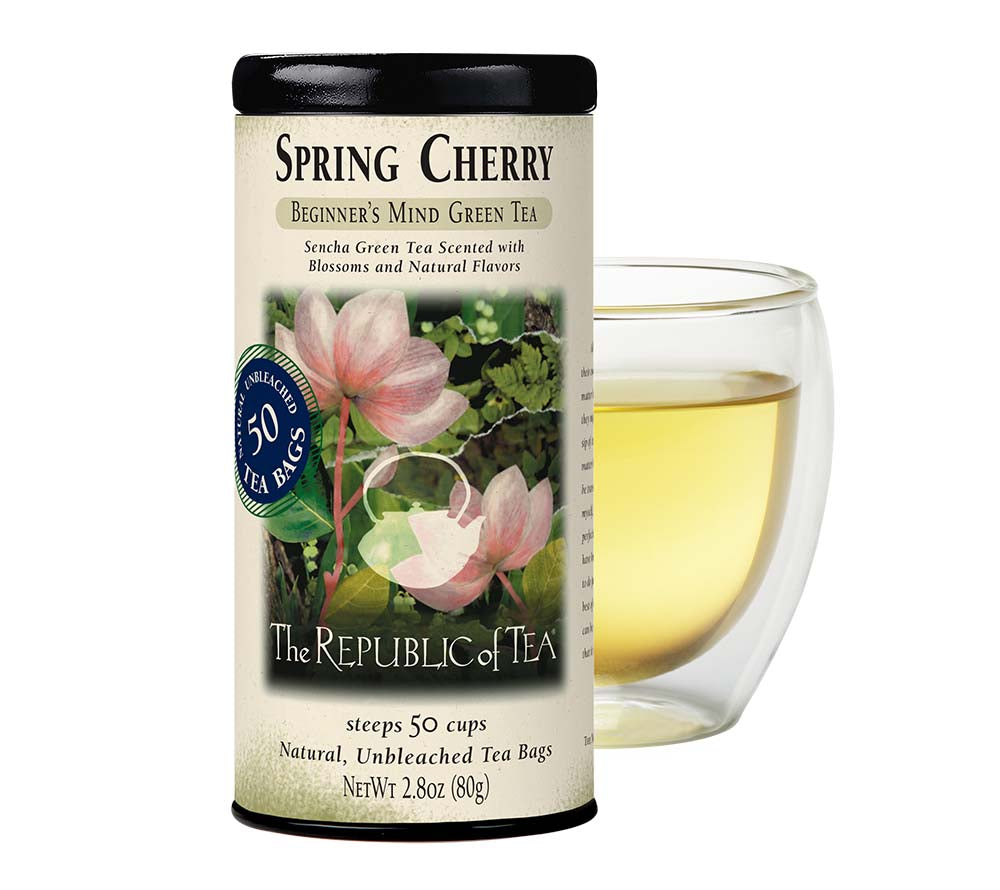 Spring Cherry Green Tea von The Republic of Tea kaufen | Kirschgeschmack vereint mit erdigem Grüntee | Ideal für einen belebenden Frühlingsmoment