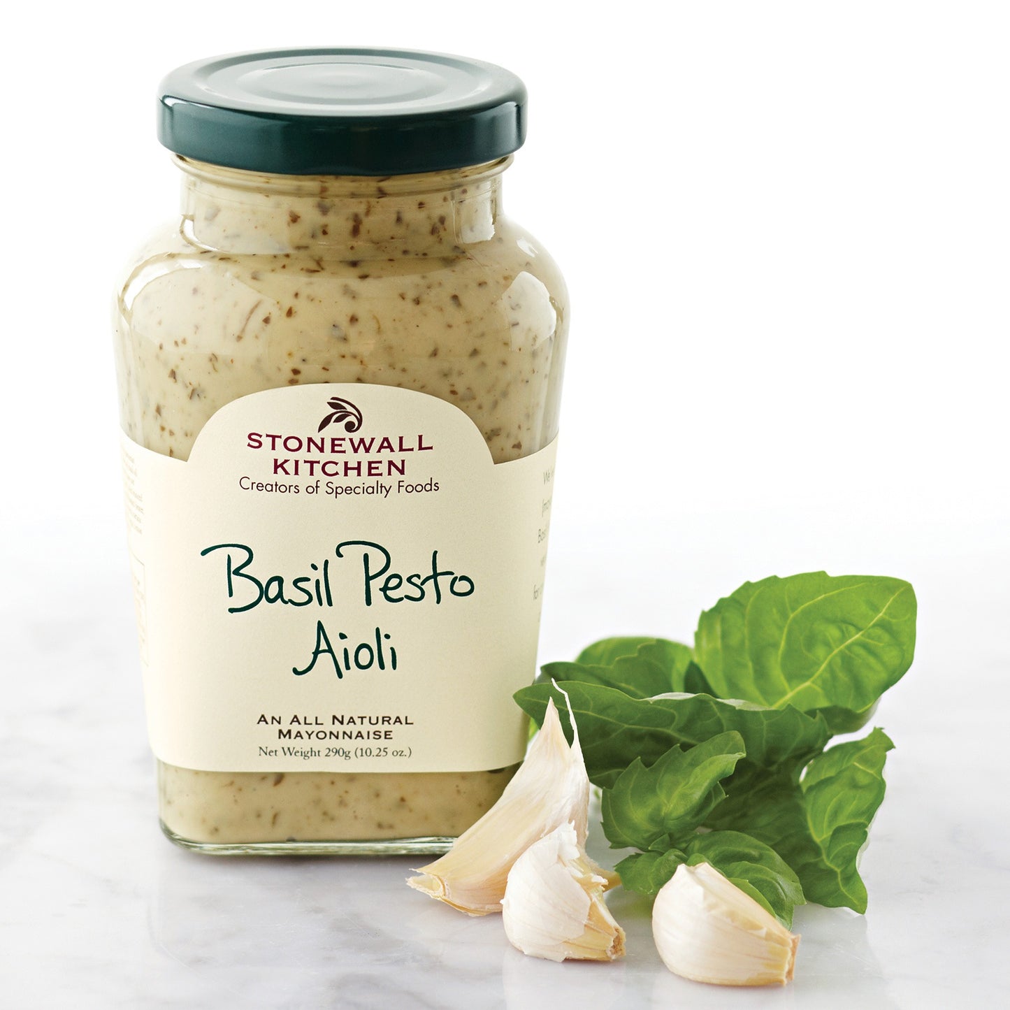 Basil Pesto Aioli von Stonewall Kitchen kaufen | Mit Basilikum für ein mediterranes Aroma | Ideal für Burger, Fleisch und andere Snacks