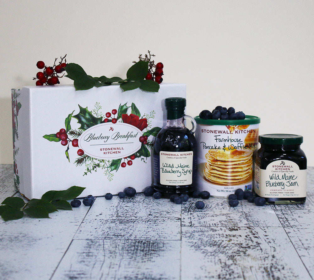 Blueberry Breakfast Geschenkbox von Stonewall Kitchen kaufen | Blaubeer-Geschenkset mit Pancakes und Sirup | Ideal als Geschenk