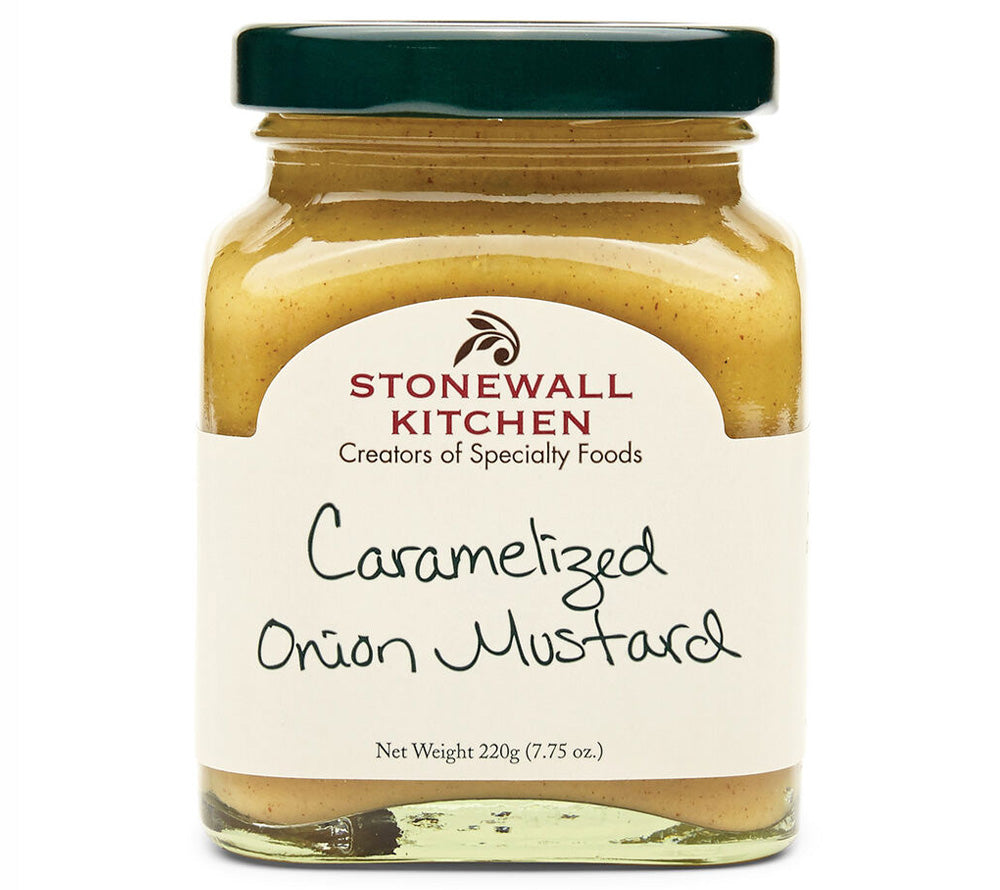Caramelized Onion Mustard von Stonewall Kitchen kaufen | würziger Dijon Senf mit karamellisierten Zwiebeln | Ideal zu Sandwiches, Burger, Hotdogs