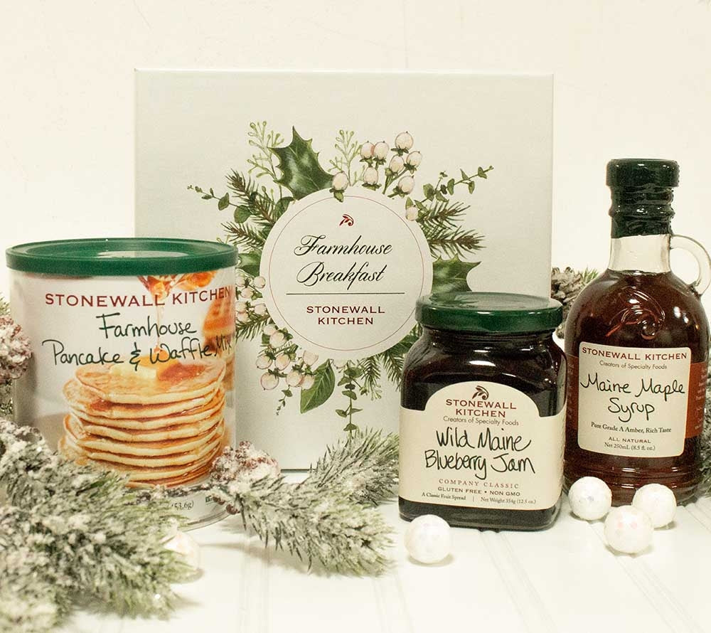 Farmhouse Breakfast Geschenkbox von Stonewall Kitchen kaufen | All Natural Farmhouse Pancake Mix Blueberry Jam & Ahornsirup | Ideal als Geschenk