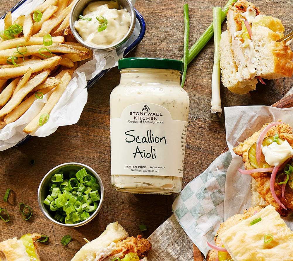 Scallion Aioli von Stonewall Kitchen kaufen | mit Frühlingszwiebeln und getrocknetem Knoblauch | Perfekt für Burger, Kartoffeln und Tacos