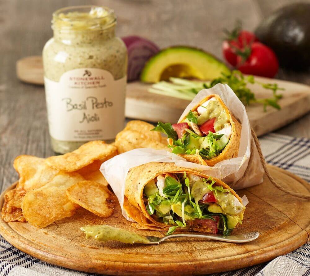 Basil Pesto Aioli von Stonewall Kitchen kaufen | Mit Basilikum für ein mediterranes Aroma | Ideal für Burger, Fleisch und andere Snacks