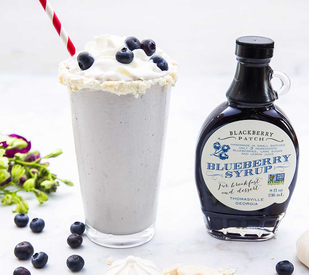 Blueberry Syrup von Blackberry Patch in der Glasflasche kaufen | Klassischer Blaubeersirup | Ideal für Pancakes, Waffeln, French Toast oder Eis