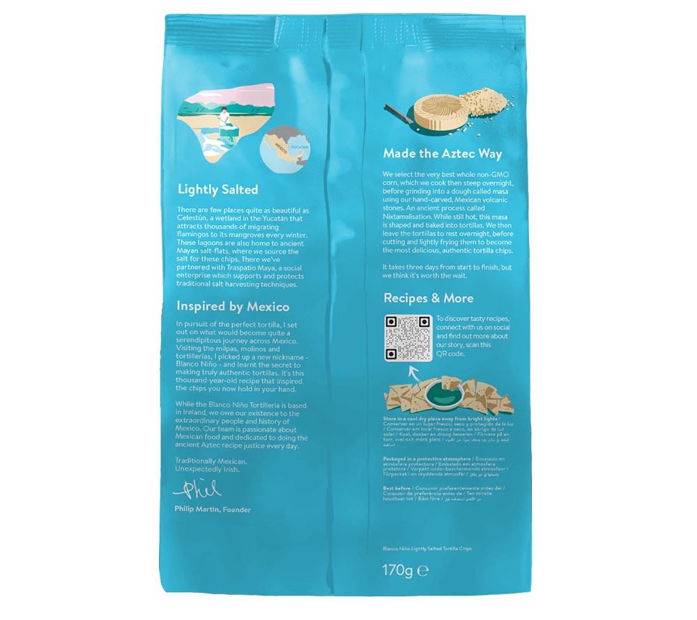 Lightly Salted Tortilla Chips von Bianco Niño kaufen | ideale Knusprigkeit | frei von künstlichen Aromen, Farb- und Konservierungsstoffe | glutenfrei & vegan | EU-weiter Versand