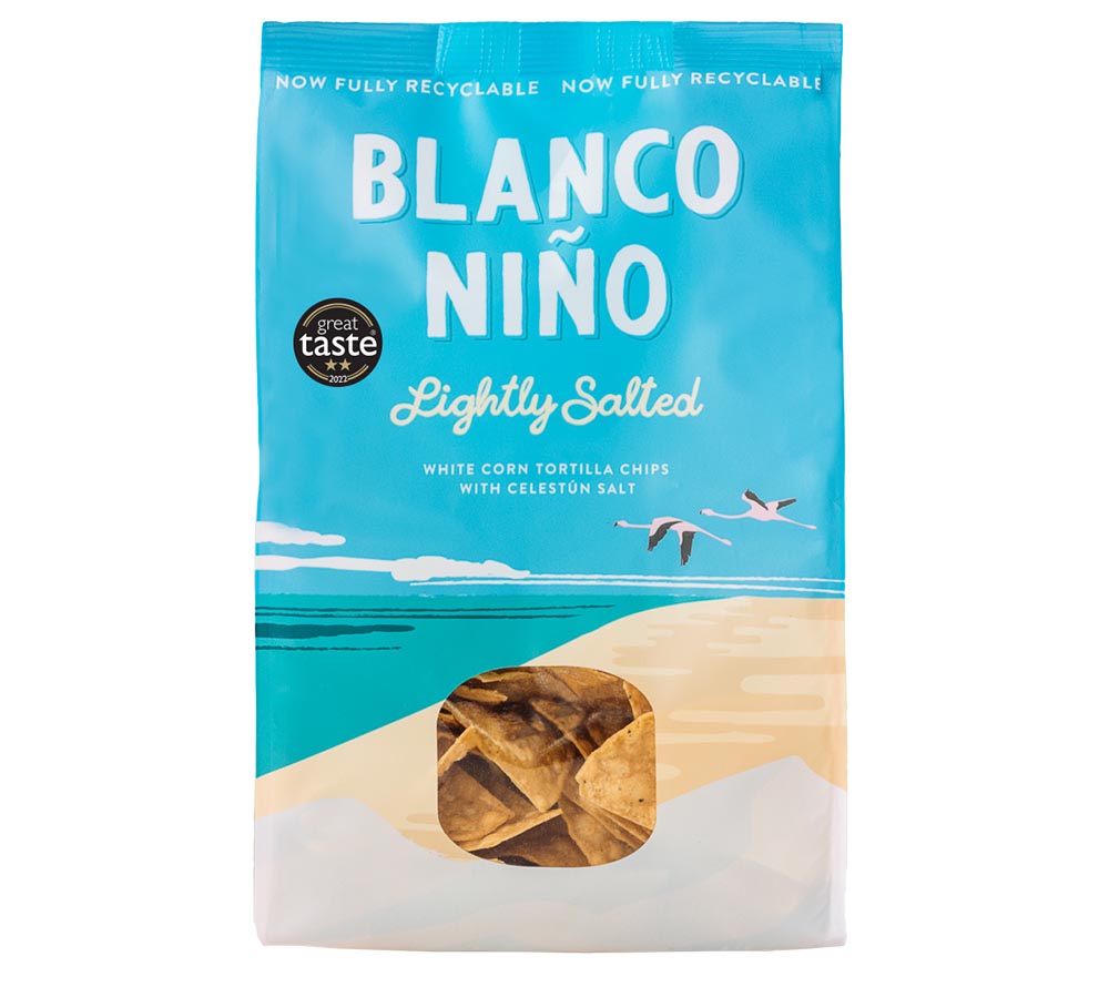 Lightly Salted Tortilla Chips von Bianco Niño kaufen | ideale Knusprigkeit | frei von künstlichen Aromen, Farb- und Konservierungsstoffe | glutenfrei & vegan | EU-weiter Versand
