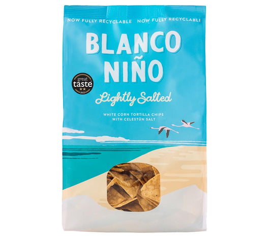 Lightly Salted Tortilla Chips von Bianco Niño kaufen | ideale Knusprigkeit | frei von künstlichen Aromen, Farb- und Konservierungsstoffe | glutenfrei & vegan | EU-weiter Versand