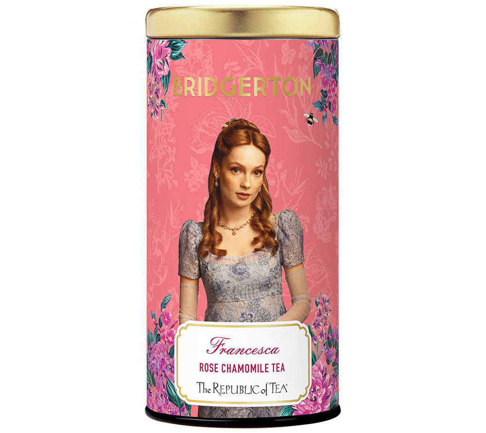Bridgerton Francesca Rose Chamomile Tea von The Republic of Tea kaufen | Hibiskus, Apfel, Rosenblätter | Perfekt zur Bridgerton Netflix-Serie