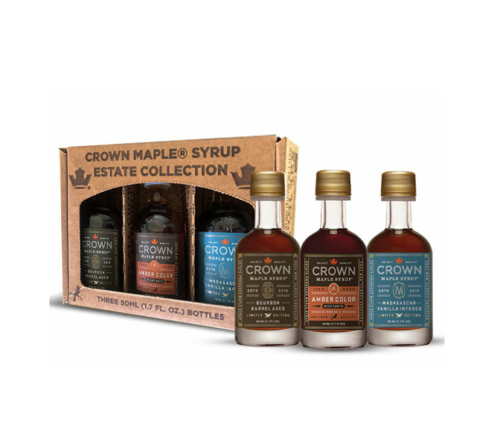 Ahornsirup Petite Trio von Crown Maple kaufen | verschiedene Varianten in Probiergröße | Ideal zu Pancakes, als aussergewöhnliches Geschenk