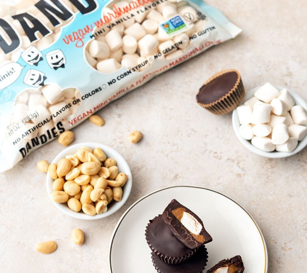 Dandies Marshmallows - Mini Vanilla (vegan) kaufen | Bestseller | Vegane Mini Vanille Marshmallows | Ideal zum Backen, Naschen, für Heißen Kakao