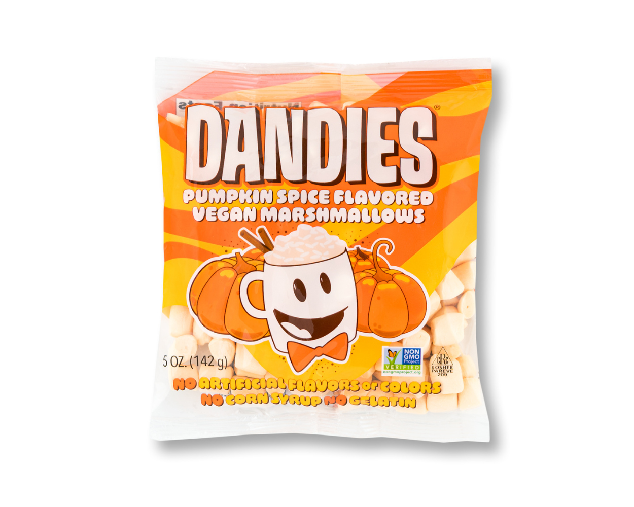 Dandies Marshmallows - Mini Kürbis (vegan) kaufen | Vegane Mini-Marshmallows mit Kürbis-Note | Ideal zum Backen, im Heißen Kakao oder zum Naschen