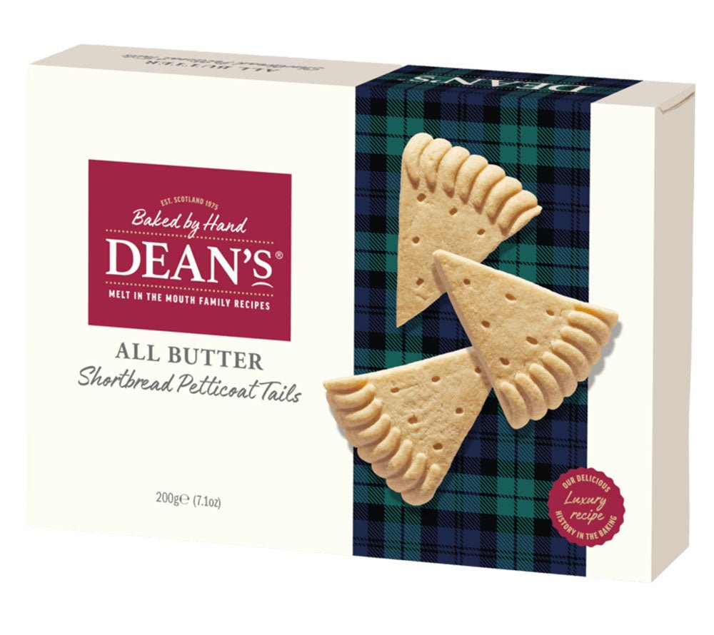 Dean’s All Butter Shortbread Petticoat Tails kaufen | Handgefertigte Kekse mit reichhaltiger Butter | Ideal zu Kaffee und Tee | EU-weiter Versand